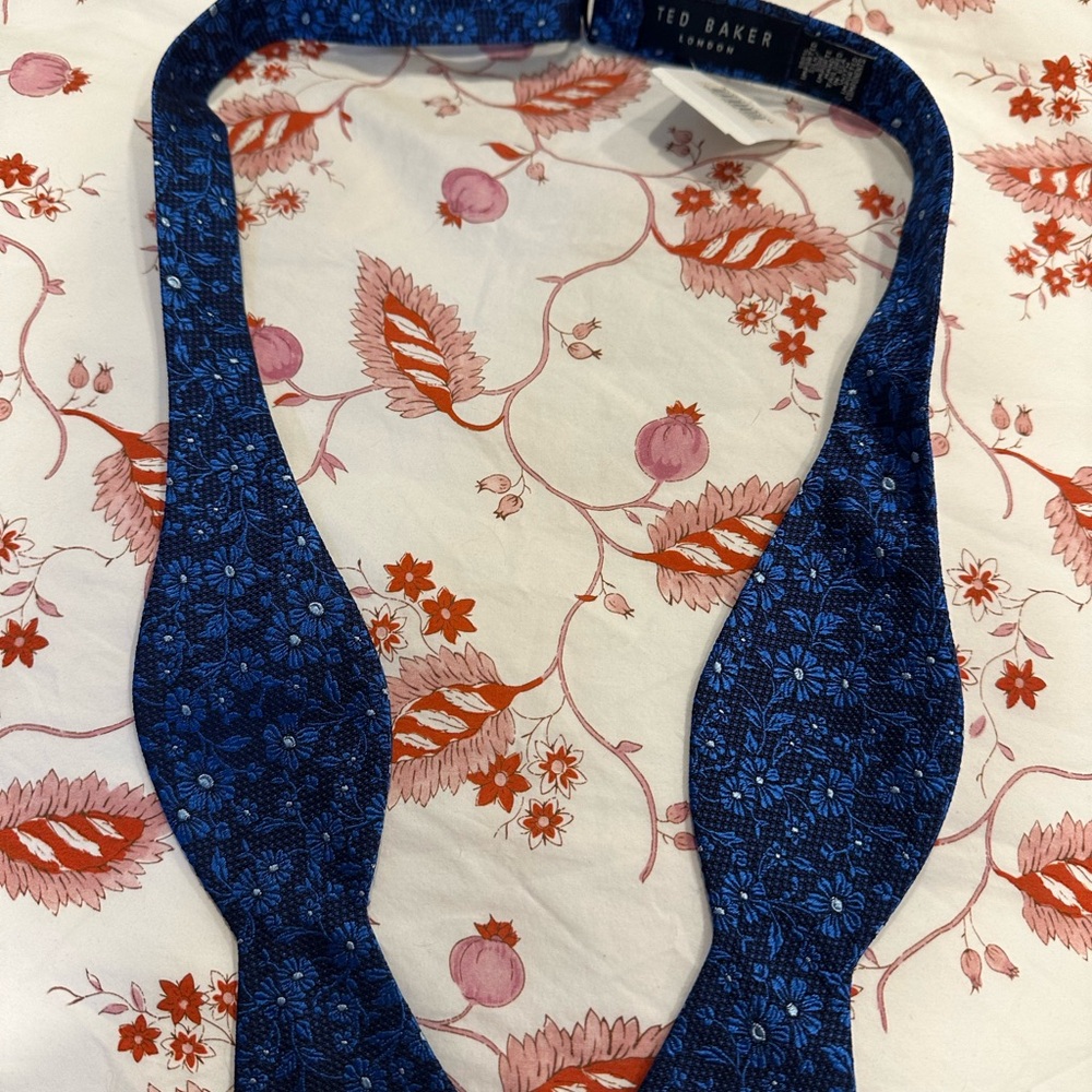 Ted Baker Navy and Pink Floral Bow Tie